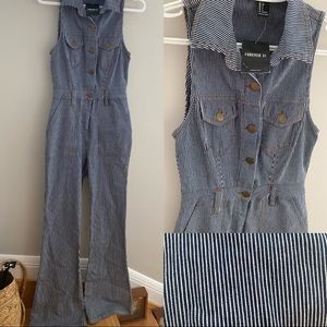 NWT forever21 Y2K Denim jumpsuit size S